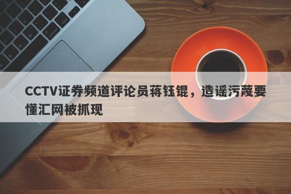 CCTV证券频道评论员蒋钰锟，造谣污蔑要懂汇网被抓现