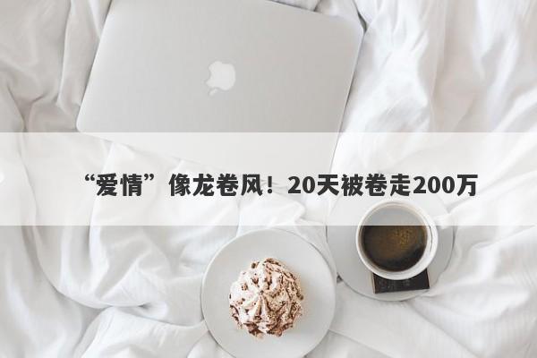 “爱情”像龙卷风！20天被卷走200万