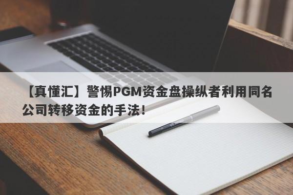 【真懂汇】警惕PGM资金盘操纵者利用同名公司转移资金的手法！