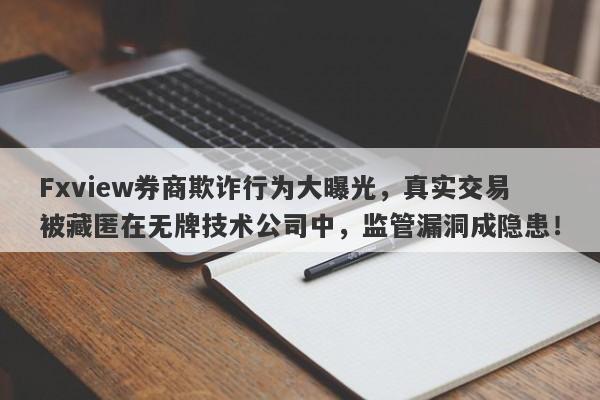 Fxview券商欺诈行为大曝光，真实交易被藏匿在无牌技术公司中，监管漏洞成隐患！