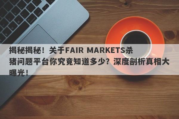 揭秘揭秘！关于FAIR MARKETS杀猪问题平台你究竟知道多少？深度剖析真相大曝光！